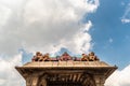 A colorful mandapa in Srirangam