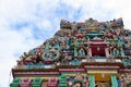 The roof with many stucco at the temple of Hinduism and Brahmanism. Royalty Free Stock Photo