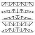 Roof Metal Trusses Constructions Set on White Background. Vector