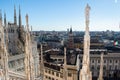 Roof of Milan Cathedral, Duomo di Milano, Italy, one of the largest Gothic churches Royalty Free Stock Photo