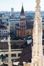 Roof of Milan Cathedral, Duomo di Milano, Italy, one of the largest Gothic churches Royalty Free Stock Photo