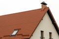 Roof of a new house made from yellow roofing tiles Royalty Free Stock Photo