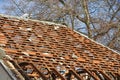 Roof of an old building under demolition Royalty Free Stock Photo