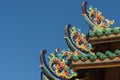 The roof of the old Chinese temple. Royalty Free Stock Photo