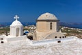 Roof of Old Church in the castle of Pyrgos Kallistis, Santorini island, Thira, Greece