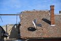 Roof of an old demolished building Royalty Free Stock Photo