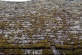 Roof of an old home covered in moss Royalty Free Stock Photo