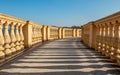 Freestone banisters with shadows on the floor Royalty Free Stock Photo