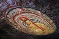 Roof painting in the Dambulla cave in Sri Lanka
