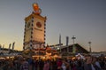 Roof of the Paulaner tower with the famous beer stein. Oktoberfest