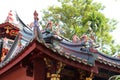 roof of a pavilion at the keng teck whay temple in singapore Royalty Free Stock Photo