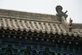 roof of a pavilion at the shuang lin monastery in pingyao (china)