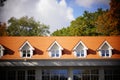 Roof of the Port Solacz restaurant and hotel by the Solacki park in Poland.