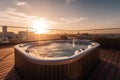 Roof relaxing jacuzzi. Generate Ai