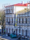 Roof Repair Of A Historic Building, Restoration And Painting Of The Facade