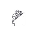 Roof repair vector line icon, sign, illustration on background, editable strokes