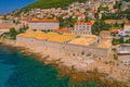 Roof restoration on the Lazareti building in the old town of Dubrovnik Royalty Free Stock Photo