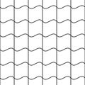 Roof seamless pattern. Wave tile. Repeating waves surface. Tiling repeat geometric grid. Repeated roofing. Black rooftop wavy Royalty Free Stock Photo