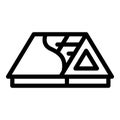 Roof sectional view icon, outline style