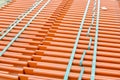 Roof shingles with a bright orange color Royalty Free Stock Photo