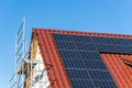 Roof with solar panel - photovoltaic Royalty Free Stock Photo