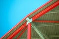 Roof steel construction of a stadium against blue sky Royalty Free Stock Photo