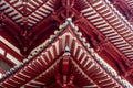 Roof structure of The Buddha Tooth Relic Temple and Museum, Chinatown, Singapore . It is Chinese style architecture Royalty Free Stock Photo