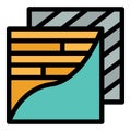 Roof structure in detail icon color outline vector