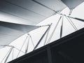 Roof structure White Fabric Modern Building outdoor Architecture detail Royalty Free Stock Photo