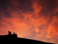 Roof and sunset