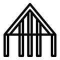 Roof supporting structure icon, outline style Royalty Free Stock Photo