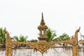 The roof of the temple Wat Sensoukaram in Louangphabang, Laos. Close-up. Royalty Free Stock Photo