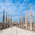 Roof terraces of Milan Cathedral, Lombardia, Italy Royalty Free Stock Photo