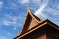 the roof of a Thai style house is a gable style. It has a triangular shape. The roof has a clear height. Good ventilation Helps