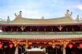 Roof of Chinese Temple Thian Hock Keng in Singapore