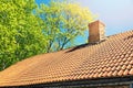 roof tile against blue sky Royalty Free Stock Photo