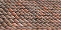 Roof tile background - old ceramic tiled roof closeup Royalty Free Stock Photo