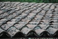 Roof tile background - old ceramic tiled roof closeup Royalty Free Stock Photo