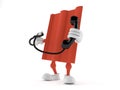 Roof tile character holding a telephone handset