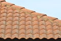 Roof tile pattern over blue sky Royalty Free Stock Photo