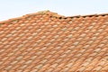 Roof tile pattern over blue sky Royalty Free Stock Photo