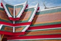 Roof tile texture in Theravada temple, Exterior of Thai Buddhist Royalty Free Stock Photo