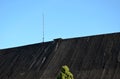 Roof tiles made of asphalt cardboard. the foil is sealed by a burner. can be layered when not insulating well. rows of black tar b