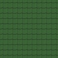 Roof tiles seamless pattern. Green shingles profiles background. Vector.