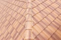 Roof tiles and sky sunlight. Roofing Contractors concept Installing Royalty Free Stock Photo