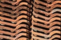 Roof tiles stacked up seen up close Royalty Free Stock Photo