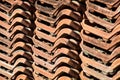 Roof tiles stacked up seen up close Royalty Free Stock Photo