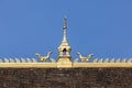 Roof top on blue sky of Laos temple Royalty Free Stock Photo