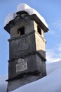 Roof-top chimney in the rural village of Costa di Borgnone in Centovalli, Switzerland