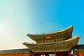 Roof top of the entrance to Gyeongbokgung Palace - the main royal palace of the Joseon dynasty - Seoul, South Korea